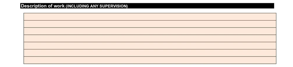 Seven-line description of cabling work area on the ACMA TCA1