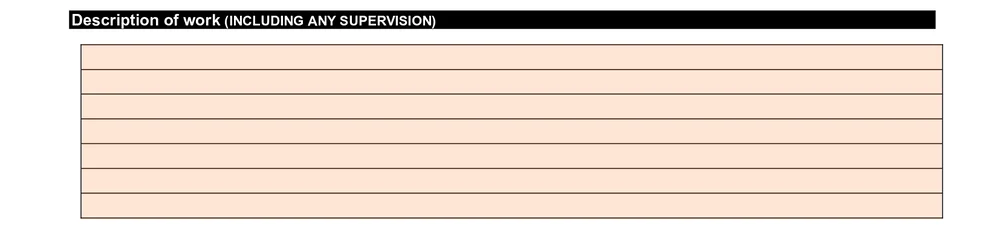 Seven-line description of cabling work area on the ACMA TCA1