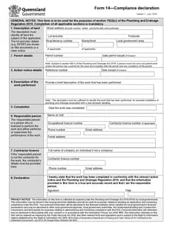 QLD Form 14 form