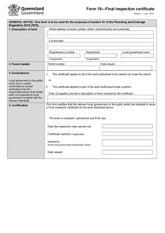 QLD Form 19 form