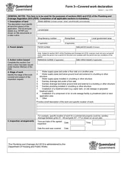 QLD Form 3 form