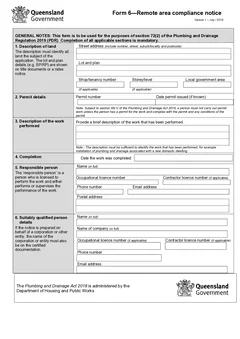 QLD Form 6 form