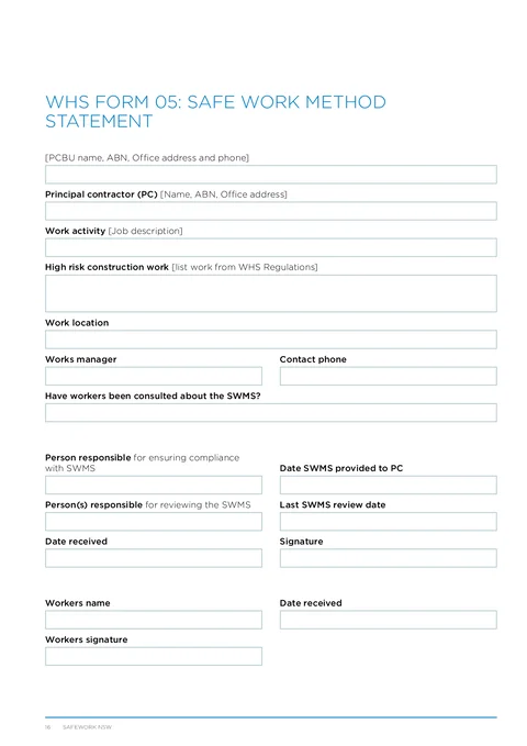 NSW WHS SWMS PDF preview