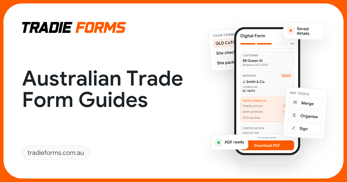 Australian Trade Form Guides | Tradie Forms