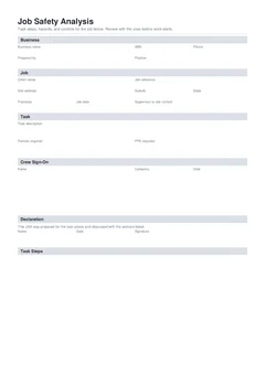 JSA form preview