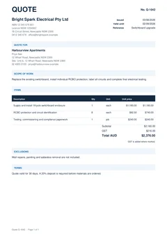 Quote form preview