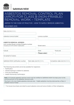 NSW ARCP Class B form preview