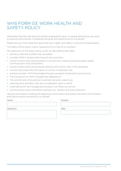 NSW WHS Policy form preview