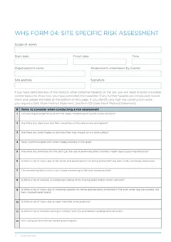 NSW WHS Site Risk Assessment form preview