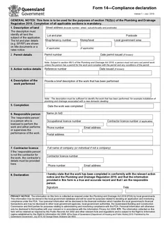 QLD Form 14 form preview