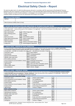VIC Electrical Safety Check form preview