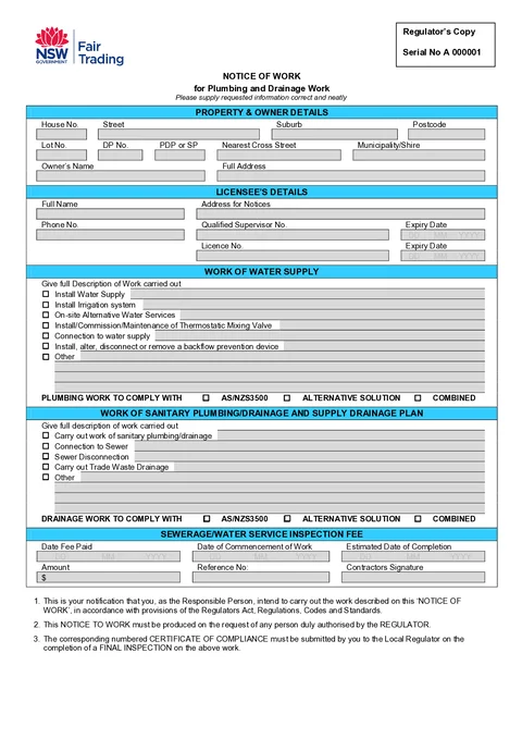 NSW Combined Notice form preview