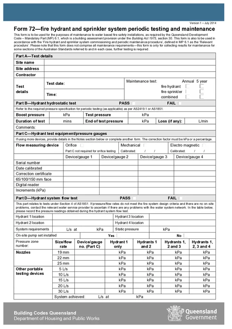 QLD Form 72 form preview